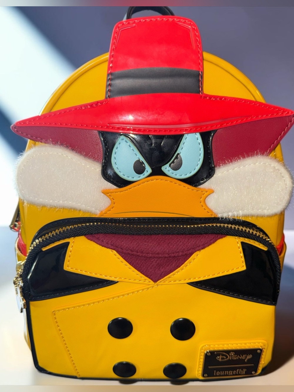Loungefly Negaduck Darkwing Duck Villain. Yellow, Red Mini Backpack